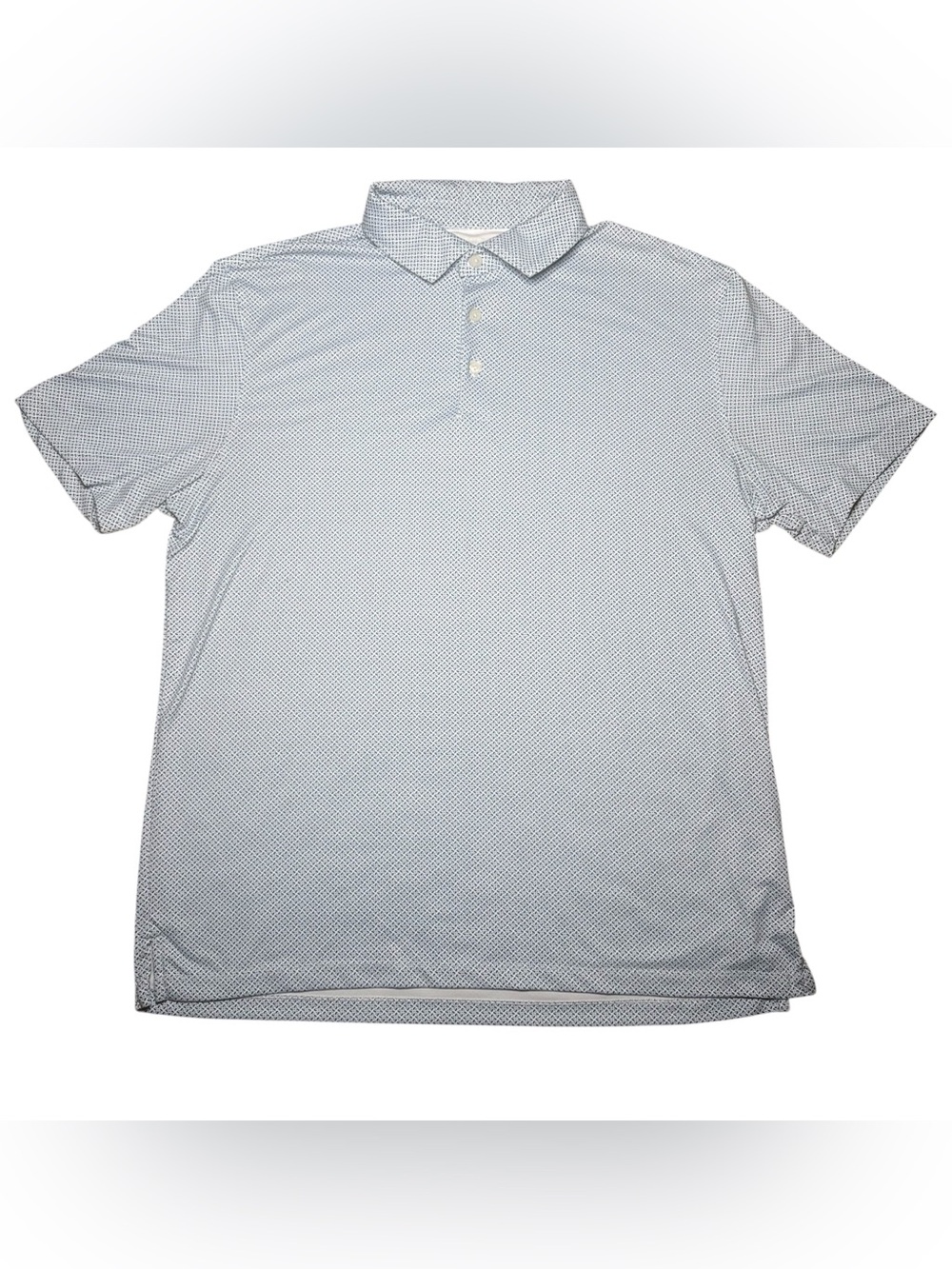 Kenneth Cole Golf Polo Men’s Medium Blue with Geometric Floral Pattern